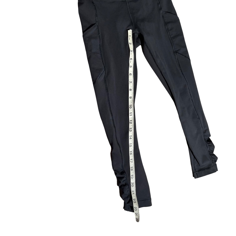 Lululemon Speed Tight III Leggings Black Size 4 Ruched Ankle Zip Pocket - Picture 4 of 9